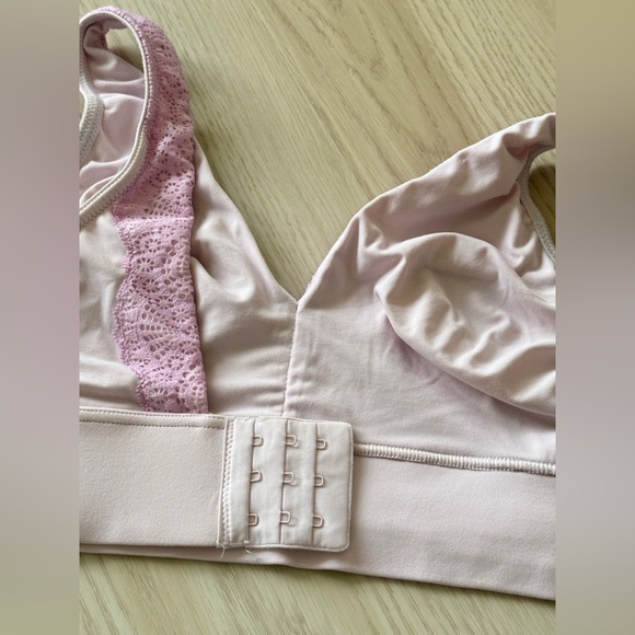 Soma Embraceable Wireless Geo lace Trim lavender lilac lounge bralette L - Picture 5 of 6